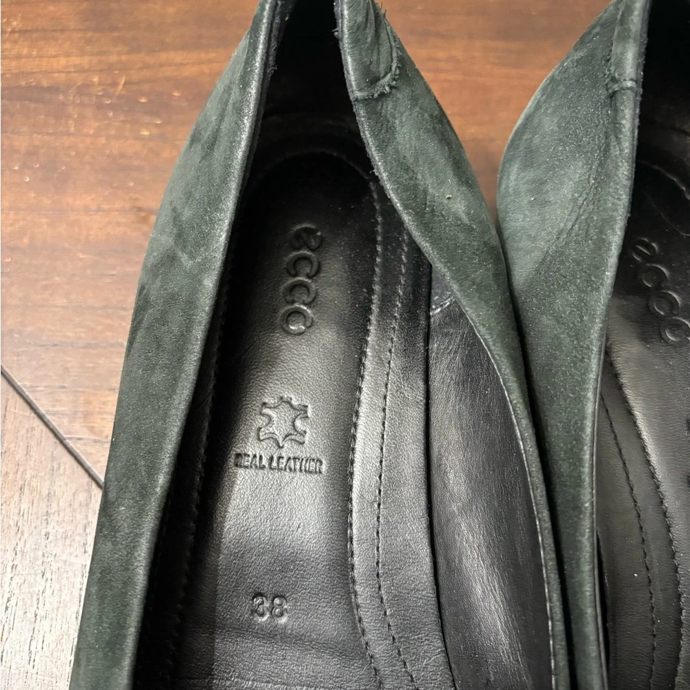 ECCO Touch Ballerina 2.0 Women's Black Leather Flat EU 38 US 7 /‎ 7.5 Snakeskin